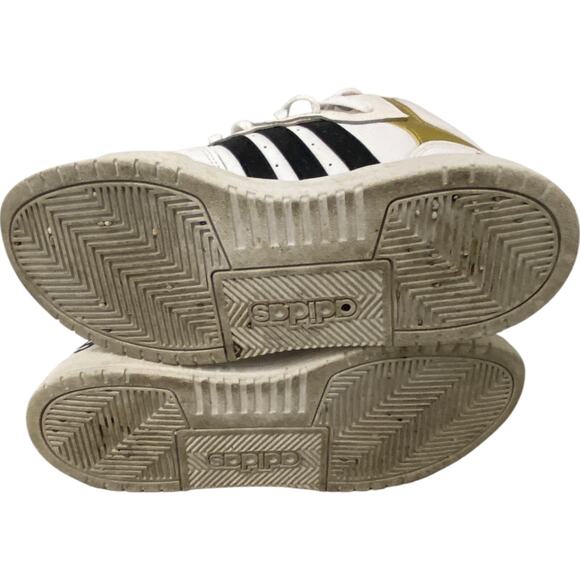 Adidas Entrap Mid Top Basketball Shoes Mens Size 9 White Leather Gold Trim main image 6